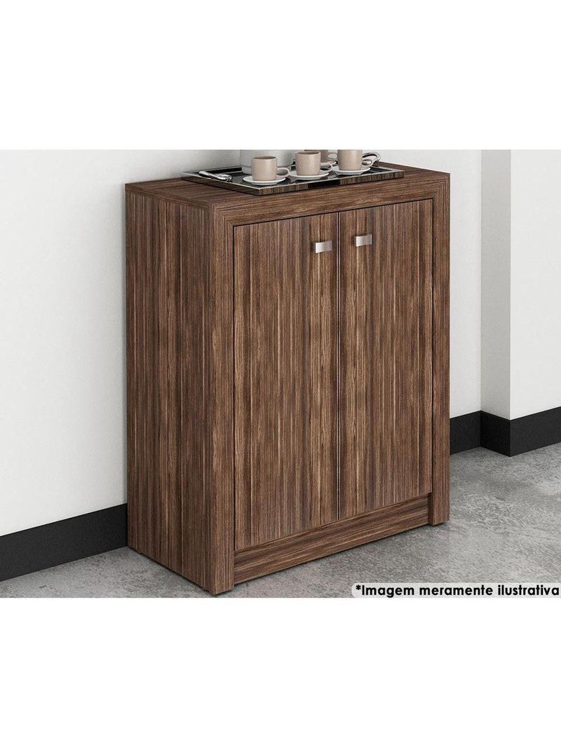 Balcão de Escritório ME4103 c/ 2 Portas Nogal - Tecno Mobili