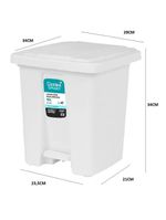 Lixeira Pedal 15 Litros Grande Cesto De Lixo Casa Banheiro Cozinha Comercio Coleta Seletiva Reforcada Plastico