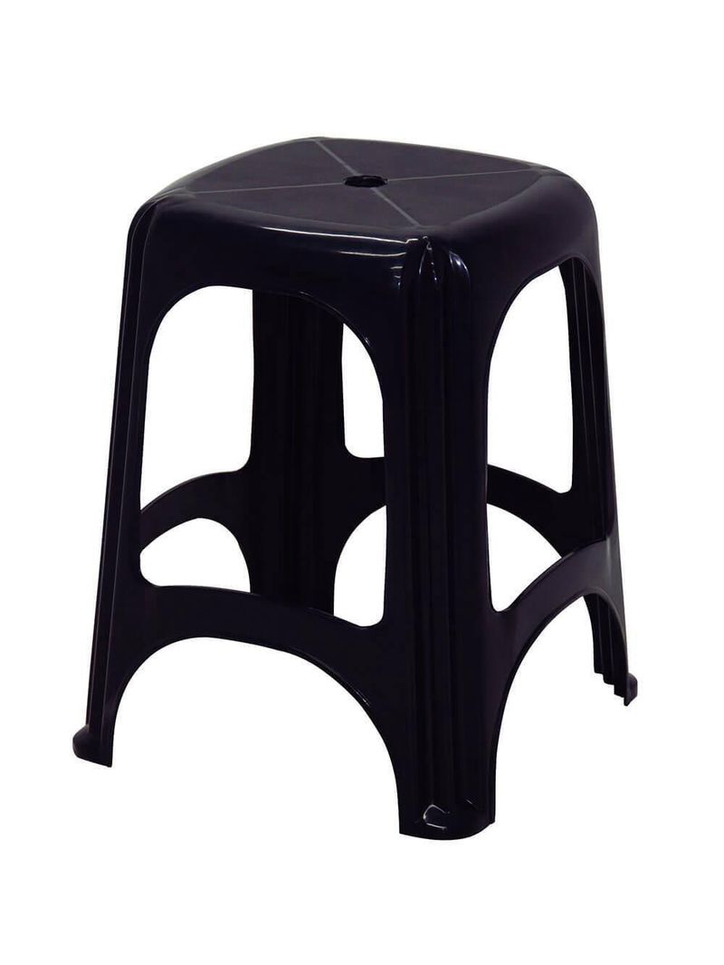 Banqueta Tramontina Niterói Eco Em Polipropileno Preto 45cm