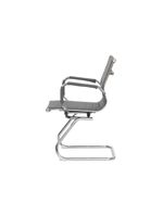 Kit 2 Cadeiras Escritório Interlocutor Stripes Fixa Pu Cinza