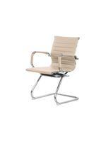 Kit 2 Cadeiras Escritório Interlocutor Stripes Fixa Pu Nude