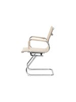 Kit 2 Cadeiras Escritório Interlocutor Stripes Fixa Pu Nude