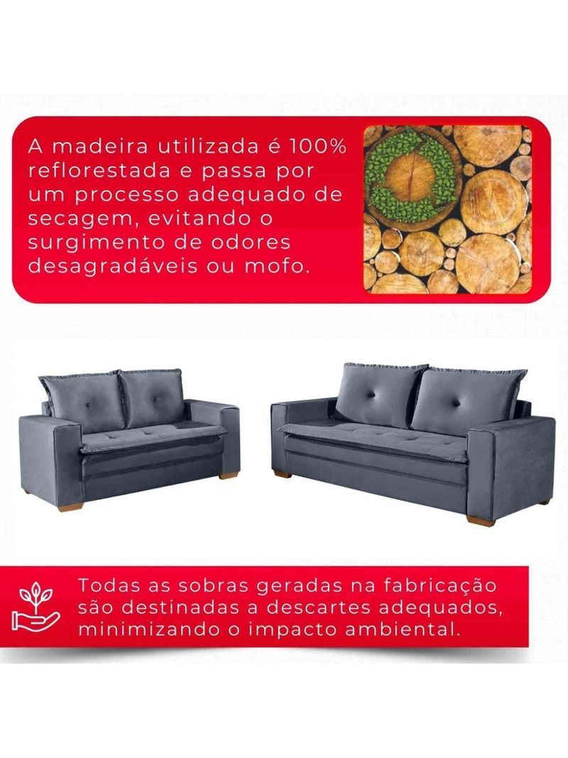 Conjunto De Sofás De 02 E 03 Lugares Unique