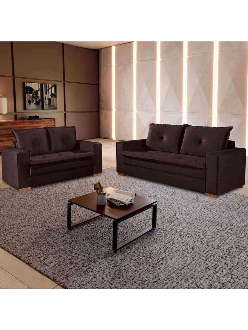Conjunto De Sofás De 02 E 03 Lugares Unique