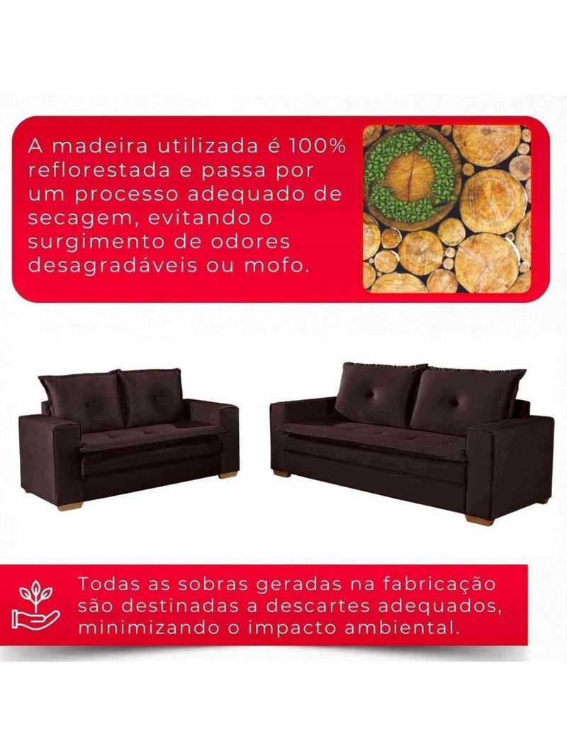 Conjunto De Sofás De 02 E 03 Lugares Unique