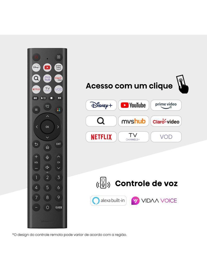 Smart Tv Vidaa Qled 4k Dolby Vision Hdr Wi-fi Bluetooth Preto