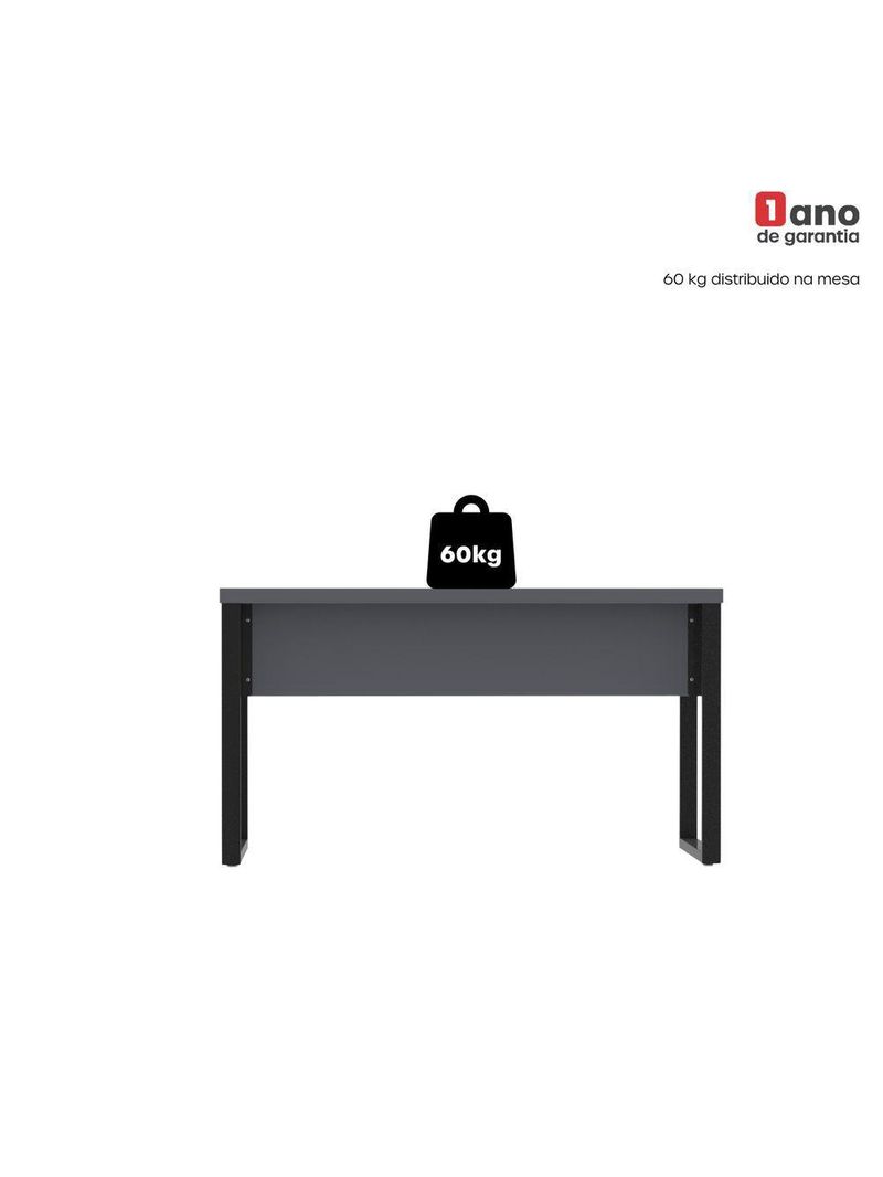 Mesa Escritório 1340x600x750mm M1340pe40tub Grafito-preto