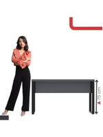 Mesa Escritório 1340x600x750mm M1340pe40tub Grafito-preto