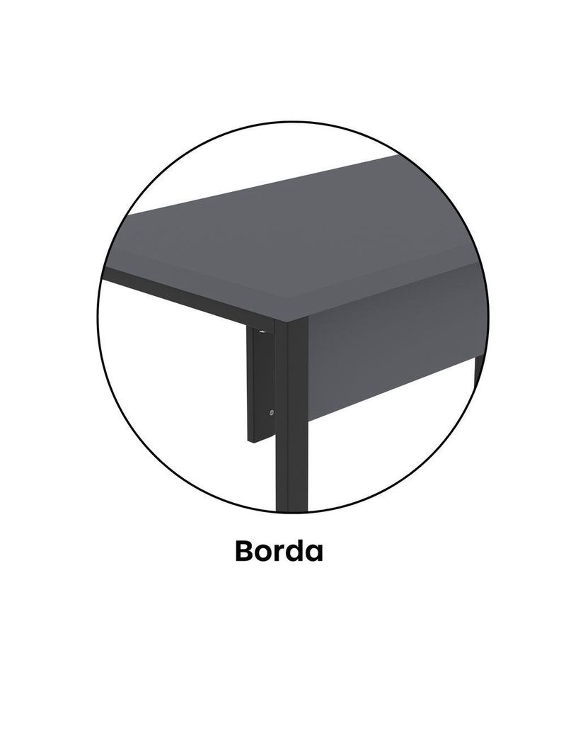 Mesa Escritório 1340x600x750mm M1340pe40tub Grafito-preto