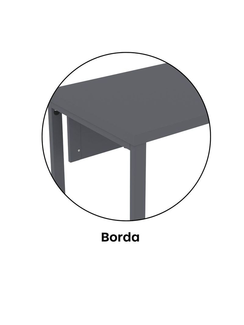 Mesa Escritório 1340x600x750mm M1340pe40tub Grafito-preto