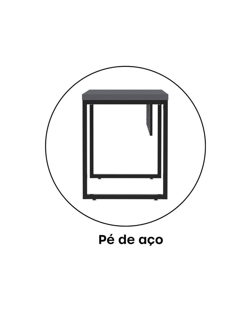 Mesa Escritório 1340x600x750mm M1340pe40tub Grafito-preto