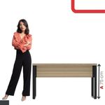 Mesa Escritório 1340x600x750mm M1340pe40tub Noce Naturalle-preto