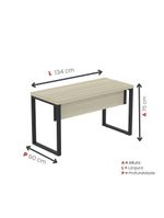 Mesa Escritório 1340x600x750mm M1340pe40tub Castanheira Natural-preto
