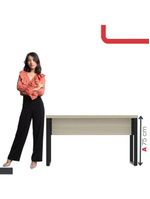 Mesa Escritório 1340x600x750mm M1340pe40tub Castanheira Natural-preto