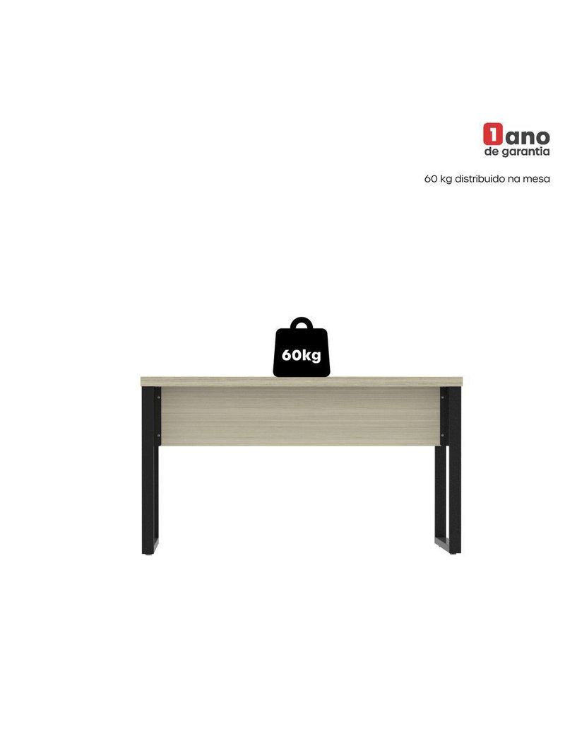 Mesa Escritório 1340x600x750mm M1340pe40tub Castanheira Natural-preto