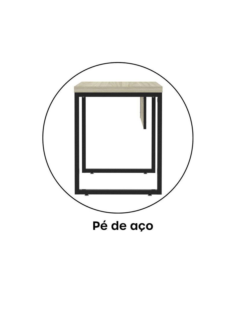 Mesa Escritório 1340x600x750mm M1340pe40tub Castanheira Natural-preto