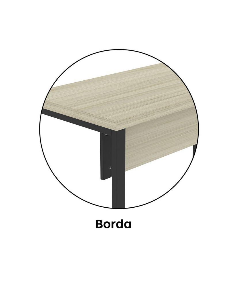 Mesa Escritório 1340x600x750mm M1340pe40tub Castanheira Natural-preto
