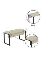 Mesa Escritório 1340x600x750mm M1340pe40tub Castanheira Natural-preto