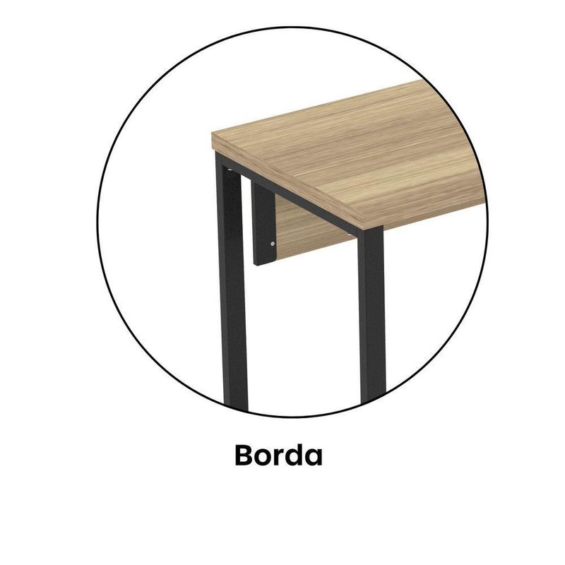Mesa Escritório 1340x600x750mm M1340pe40tub Noce Naturalle-preto