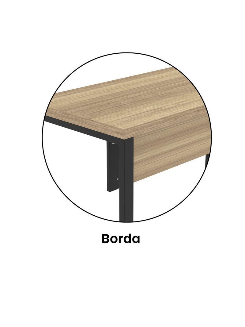Mesa Escritório 1340x600x750mm M1340pe40tub Noce Naturalle-preto