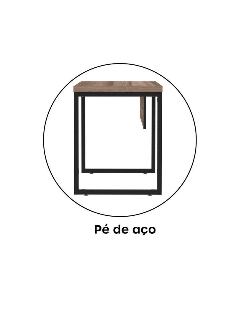 Mesa Escritório 1500x600x750mm M150-60pe40tub Walnut-preto