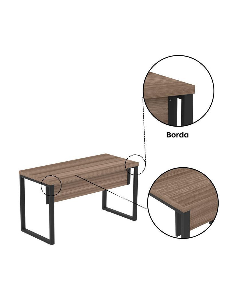 Mesa Escritório 1500x700x750mm M150-70pe40tub Walnut-preto