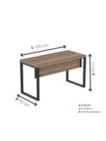 Mesa Escritório 1500x700x750mm M150-70pe40tub Walnut-preto