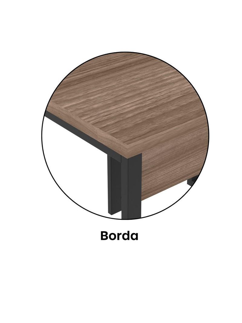 Mesa Escritório 1500x700x750mm M150-70pe40tub Walnut-preto
