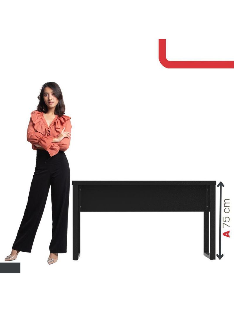 Mesa Escritório 1340x600x750mm M1340pe40tub Preto