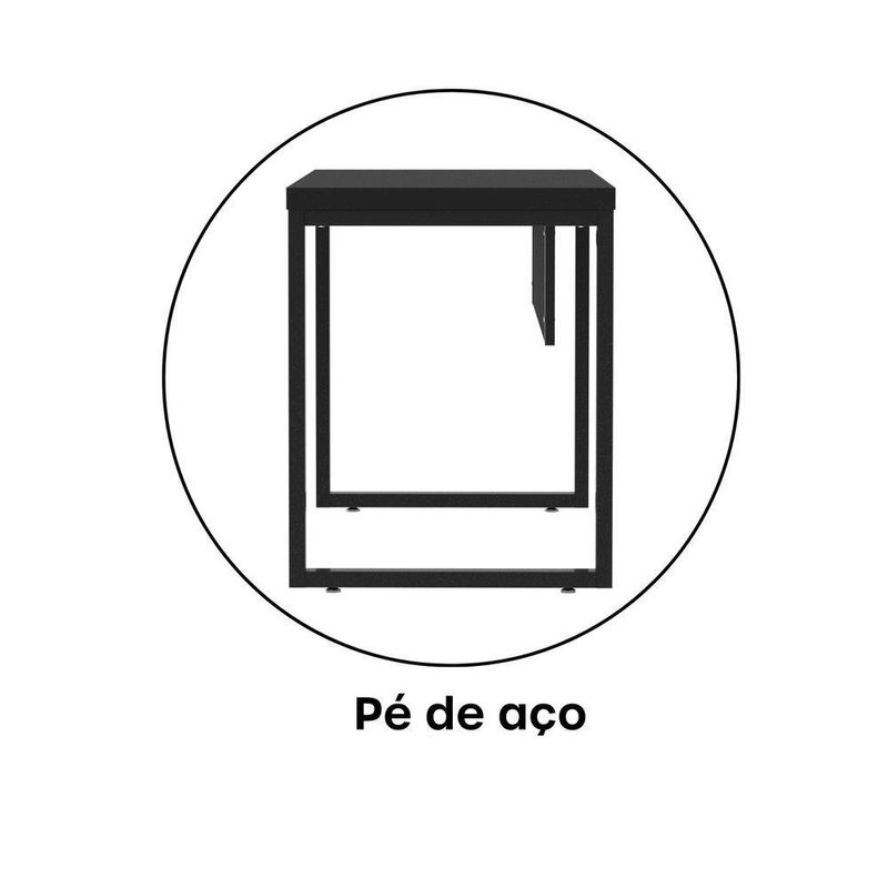 Mesa Escritório 1340x600x750mm M1340pe40tub Preto