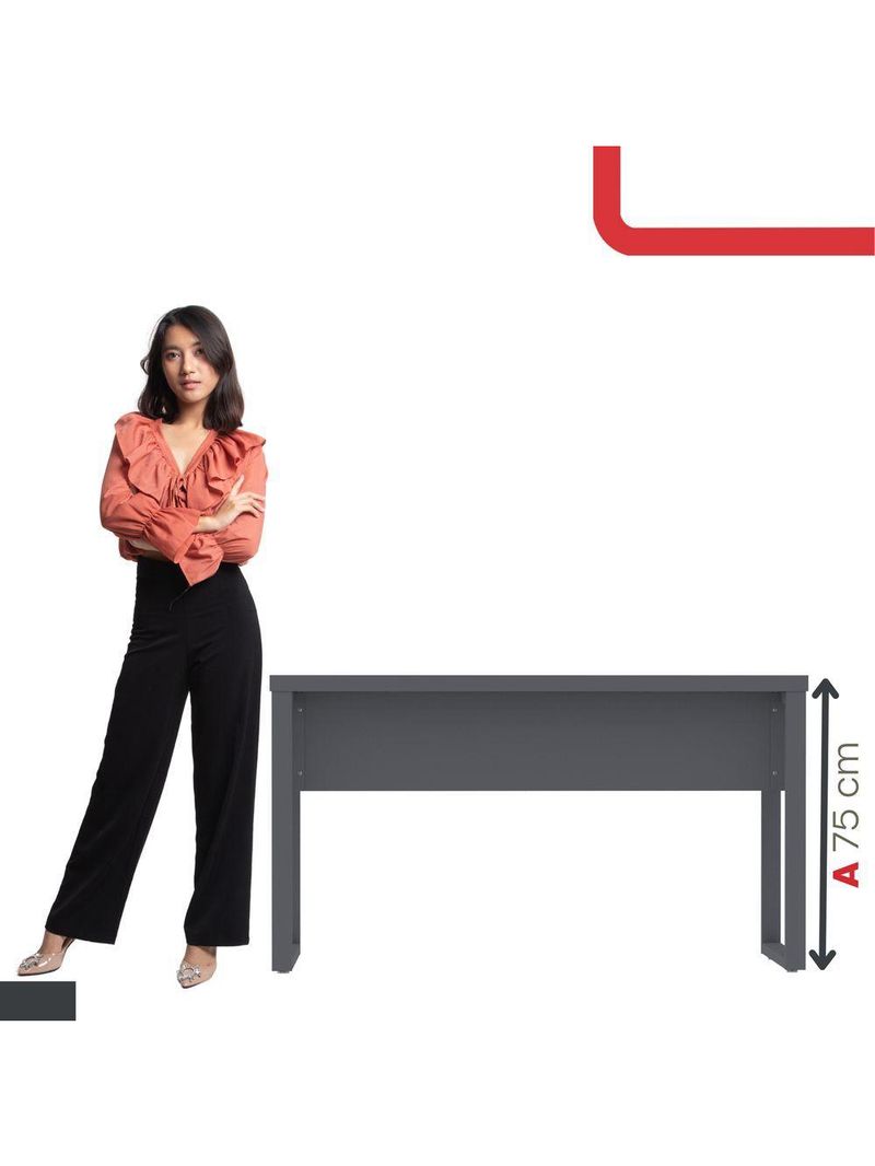 Mesa Escritório 1340x600x750mm M1340pe40tub Grafito