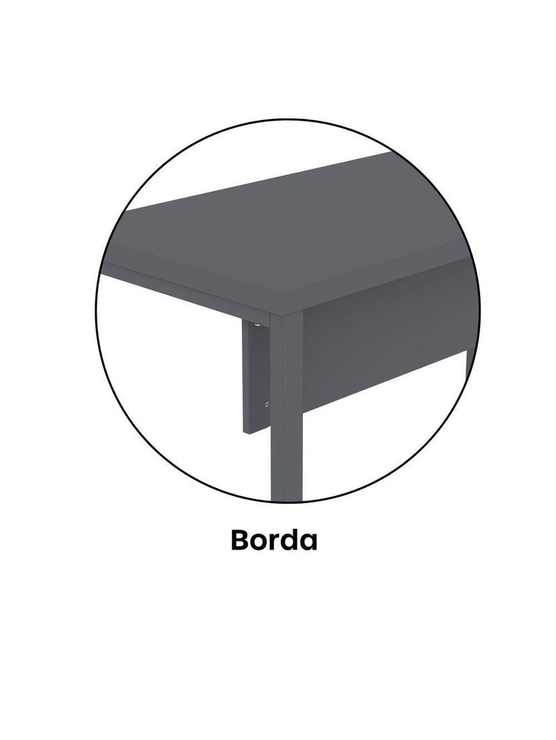 Mesa Escritório 1340x600x750mm M1340pe40tub Grafito