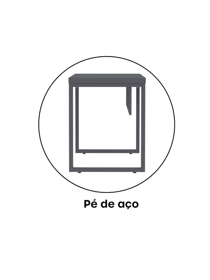 Mesa Escritório 1340x600x750mm M1340pe40tub Grafito