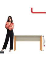 Mesa Escritório 1340x600x750mm M1340pe40tub Castanheira Natural-laranja Picasso