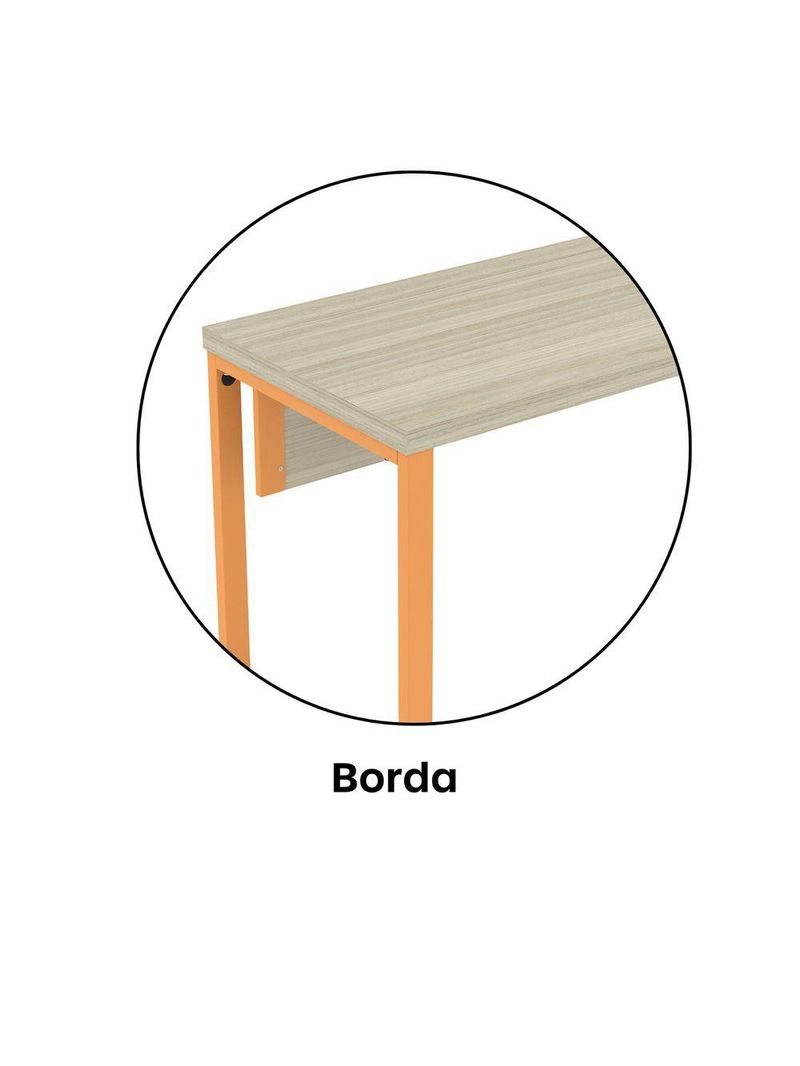 Mesa Escritório 1340x600x750mm M1340pe40tub Castanheira Natural-laranja Picasso