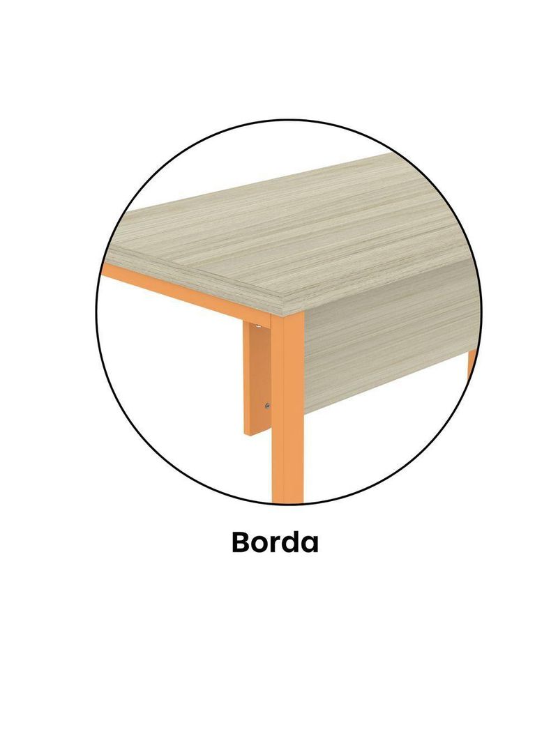 Mesa Escritório 1340x600x750mm M1340pe40tub Castanheira Natural-laranja Picasso
