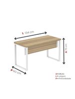 Mesa Escritório 1340x600x750mm M1340pe40tub Noce Naturalle-branco