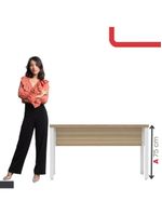Mesa Escritório 1340x600x750mm M1340pe40tub Noce Naturalle-branco