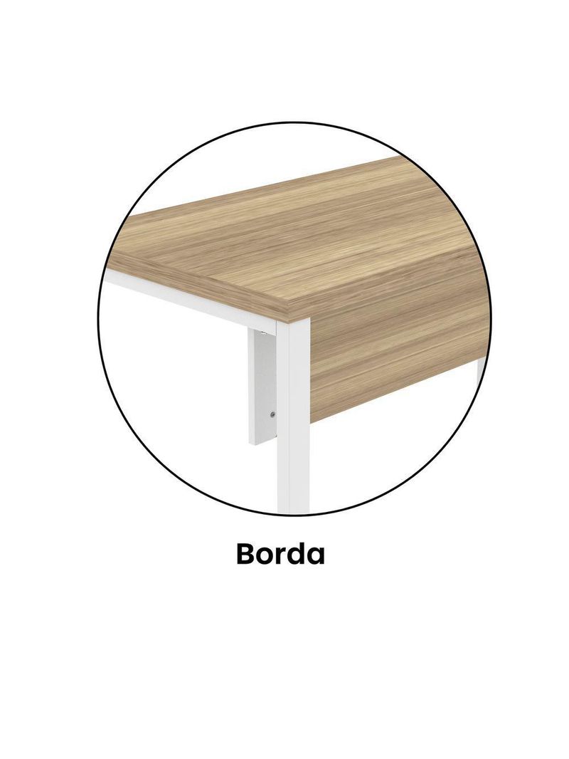 Mesa Escritório 1340x600x750mm M1340pe40tub Noce Naturalle-branco