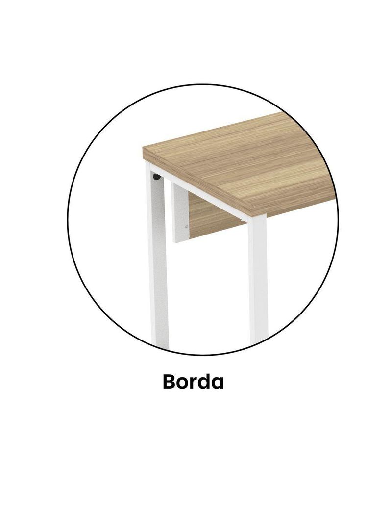 Mesa Escritório 1340x600x750mm M1340pe40tub Noce Naturalle-branco