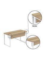 Mesa Escritório 1340x600x750mm M1340pe40tub Noce Naturalle-branco