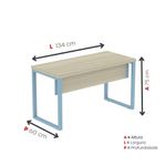 Mesa Escritório 1340x600x750mm M1340pe40tub Castanheira Natural-azul Dali