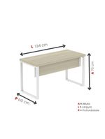 Mesa Escritório 1340x600x750mm M1340pe40tub Castanheira Natural-branco