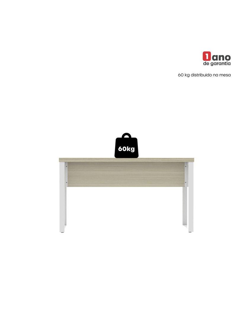 Mesa Escritório 1340x600x750mm M1340pe40tub Castanheira Natural-branco