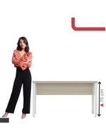 Mesa Escritório 1340x600x750mm M1340pe40tub Castanheira Natural-branco