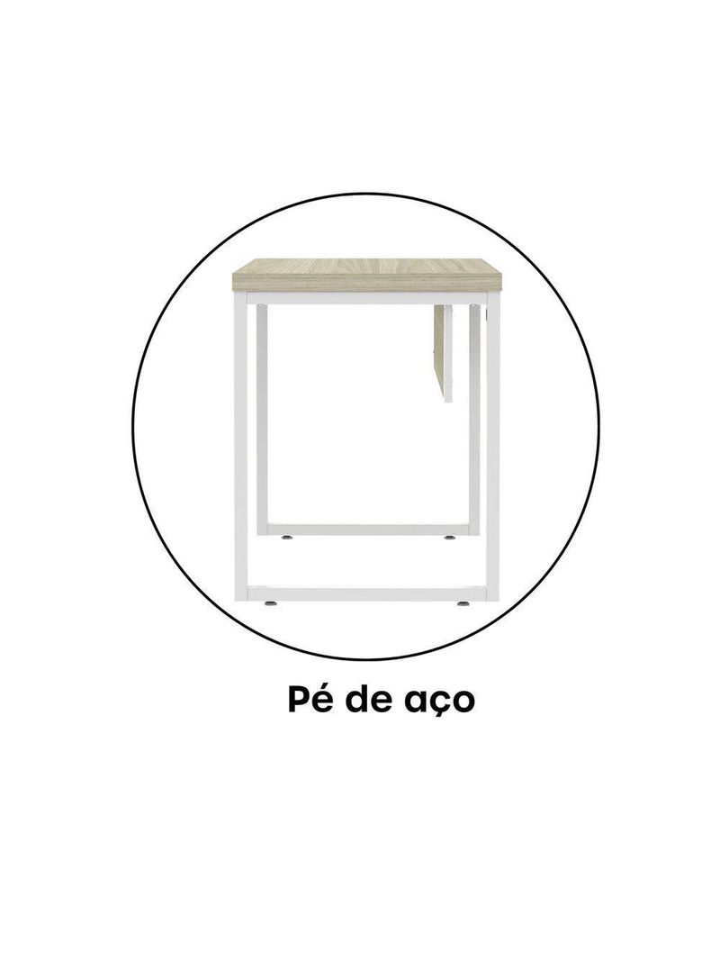Mesa Escritório 1340x600x750mm M1340pe40tub Castanheira Natural-branco