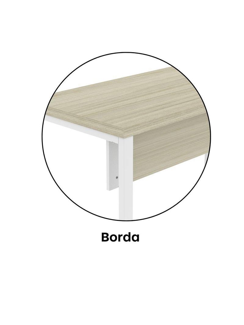 Mesa Escritório 1340x600x750mm M1340pe40tub Castanheira Natural-branco