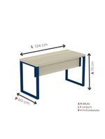 Mesa Escritório 1340x600x750mm M1340pe40tub Castanheira Natural-azul Delrei