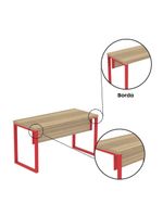 Mesa Escritório 1340x600x750mm M1340pe40tub Noce Naturalle-vermelho