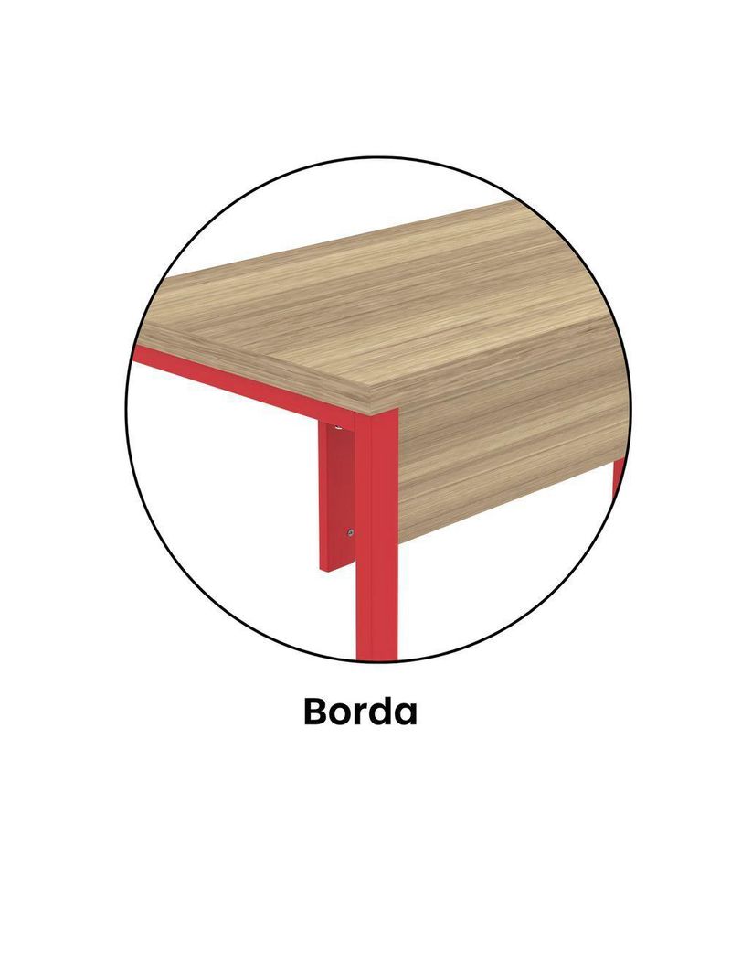 Mesa Escritório 1340x600x750mm M1340pe40tub Noce Naturalle-vermelho